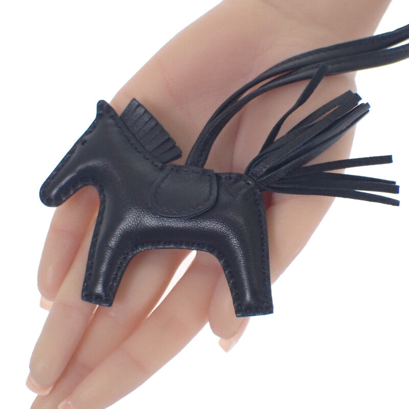 エルメス HERMES ロデオ PM バッグチャーム ラムスキン ソーブラック レディース【中古】【ABランク】