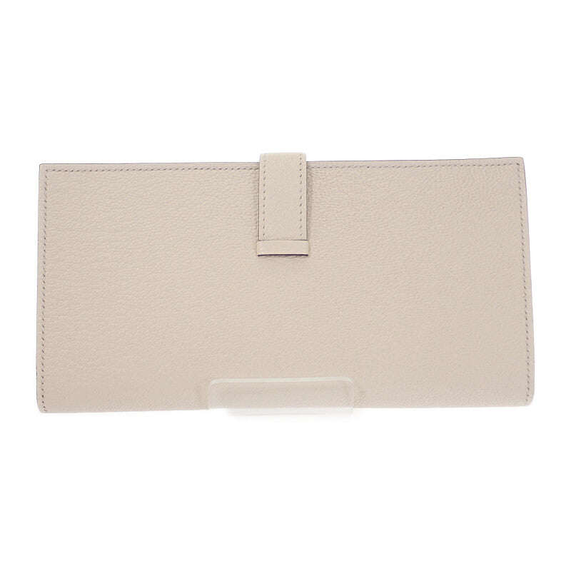 エルメス HERMES ベアンスフレ 長財布 シェブルミゾル アイボリー ホワイト ナタ ゴールド金具 レディース メンズ【中古】【SAランク】