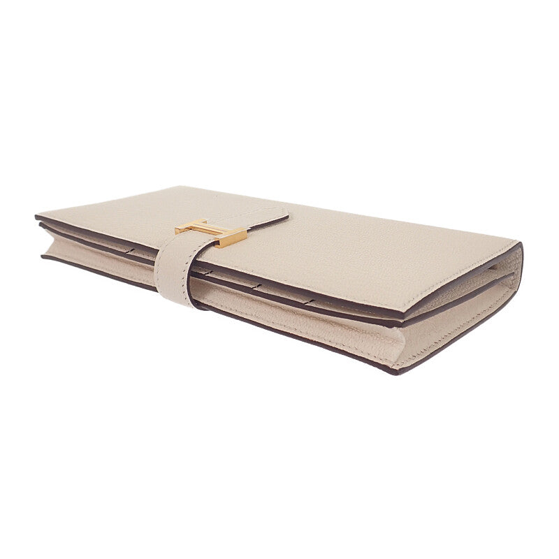 エルメス HERMES ベアンスフレ 長財布 シェブルミゾル アイボリー ホワイト ナタ ゴールド金具 レディース メンズ【中古】【SAランク】