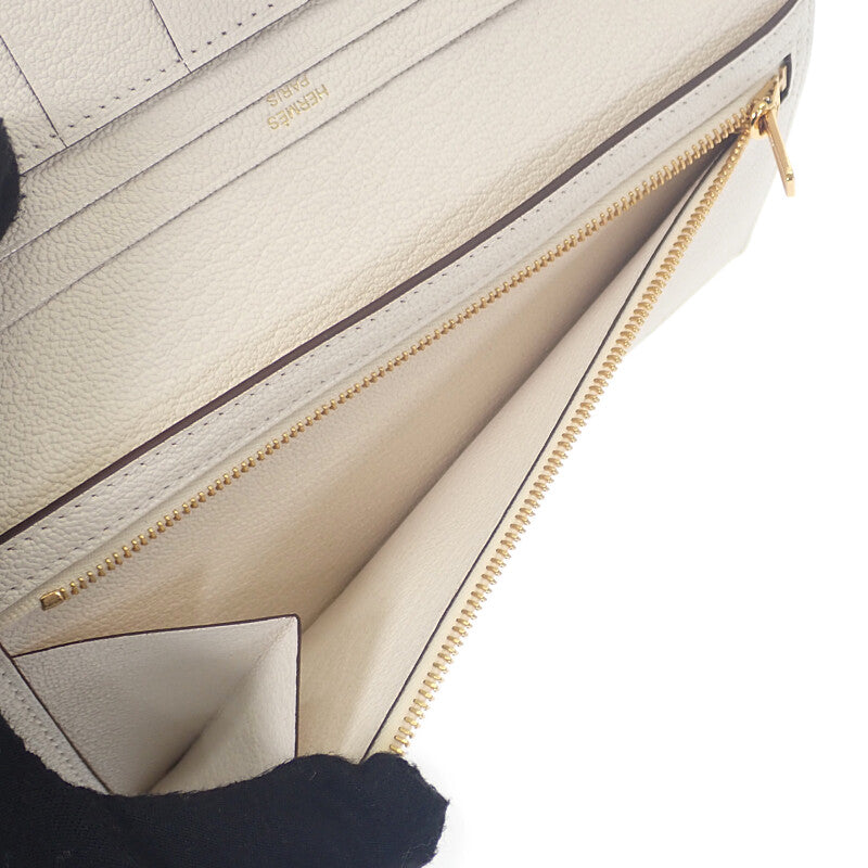 エルメス HERMES ベアンスフレ 長財布 シェブルミゾル アイボリー ホワイト ナタ ゴールド金具 レディース メンズ【中古】【SAランク】