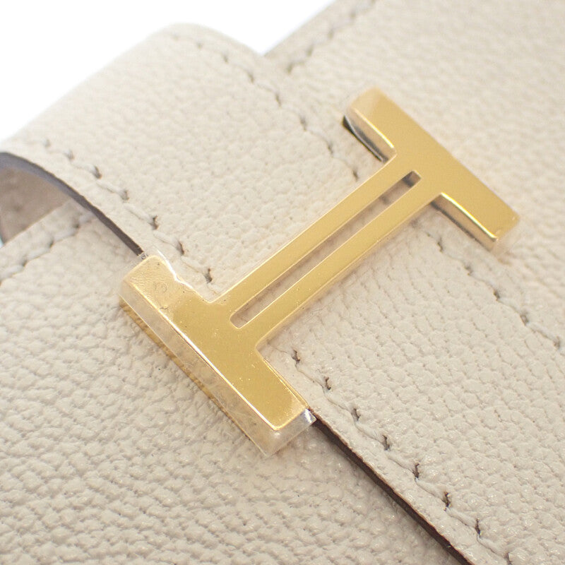 エルメス HERMES ベアンスフレ 長財布 シェブルミゾル アイボリー ホワイト ナタ ゴールド金具 レディース メンズ【中古】【SAランク】