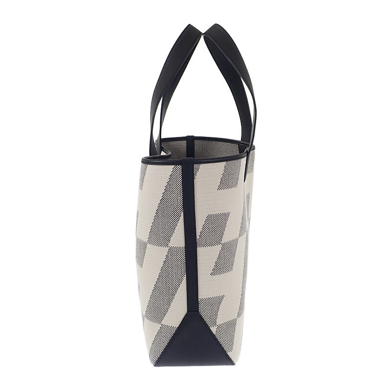 エルメス HERMES H アン ビエ GM トートバッグ トワルアッシュ レザー ブラック レディース【中古】【SAランク】