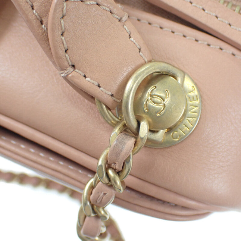 シャネル CHANEL ヴァニティケース A57905-Y83940 2WAYバッグ ラムスキン ピンク ゴールド金具 レディース【中古】【ABランク】