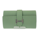 エルメス HERMES ベアン キーケース ヴォーエプソン ヴェールクリケット グリーン シルバー金具 レディース【中古】【SAランク】