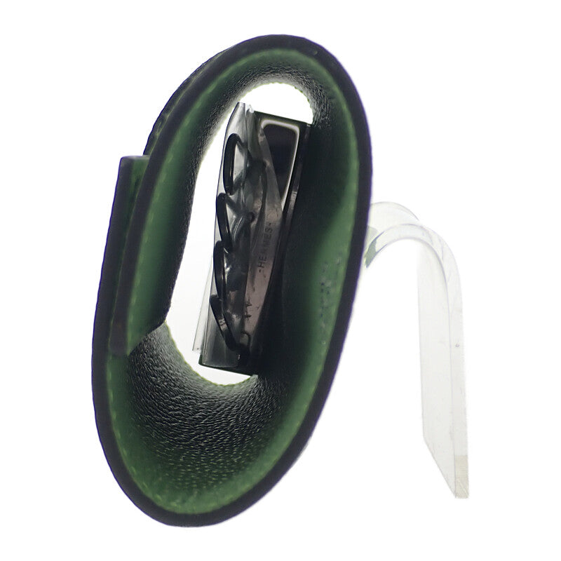 エルメス HERMES ベアン キーケース ヴォーエプソン ヴェールクリケット グリーン シルバー金具 レディース【中古】【SAランク】