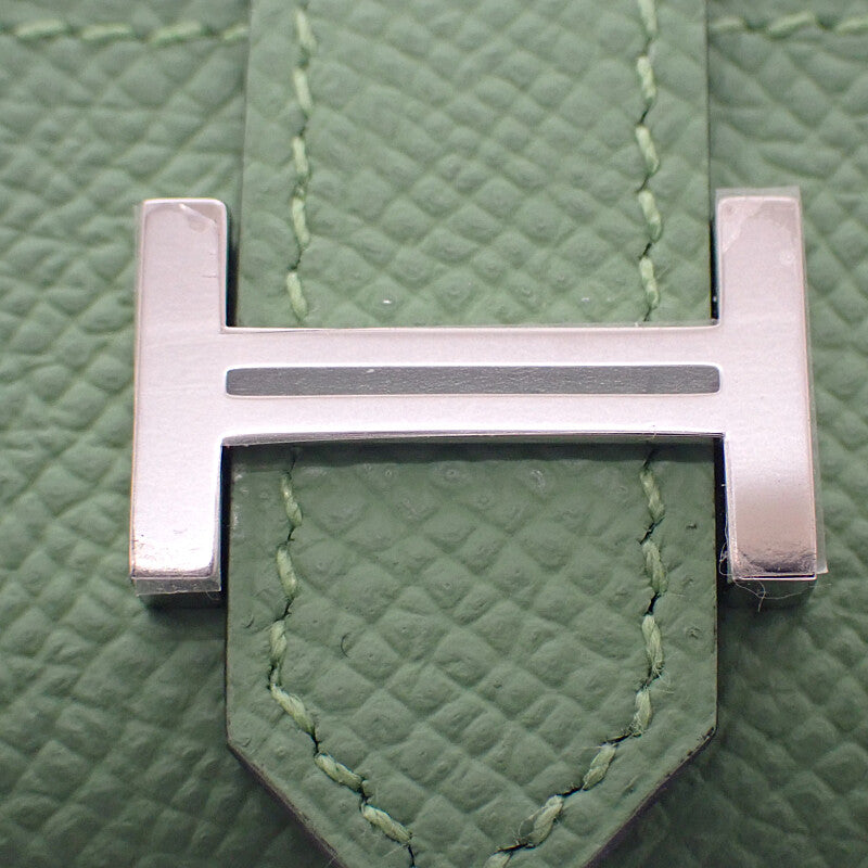 エルメス HERMES ベアン キーケース ヴォーエプソン ヴェールクリケット グリーン シルバー金具 レディース【中古】【SAランク】