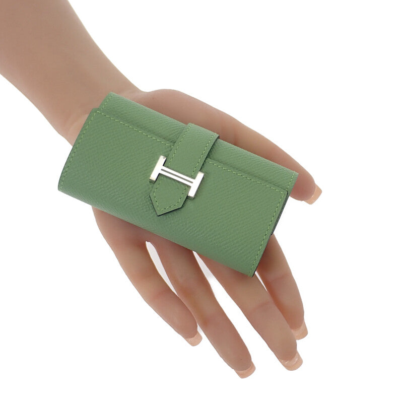 エルメス HERMES ベアン キーケース ヴォーエプソン ヴェールクリケット グリーン シルバー金具 レディース【中古】【SAランク】