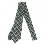 エルメス HERMES チェック柄 5309TA ネクタイ シルク グレー イエロー メンズ【中古】【SAランク】