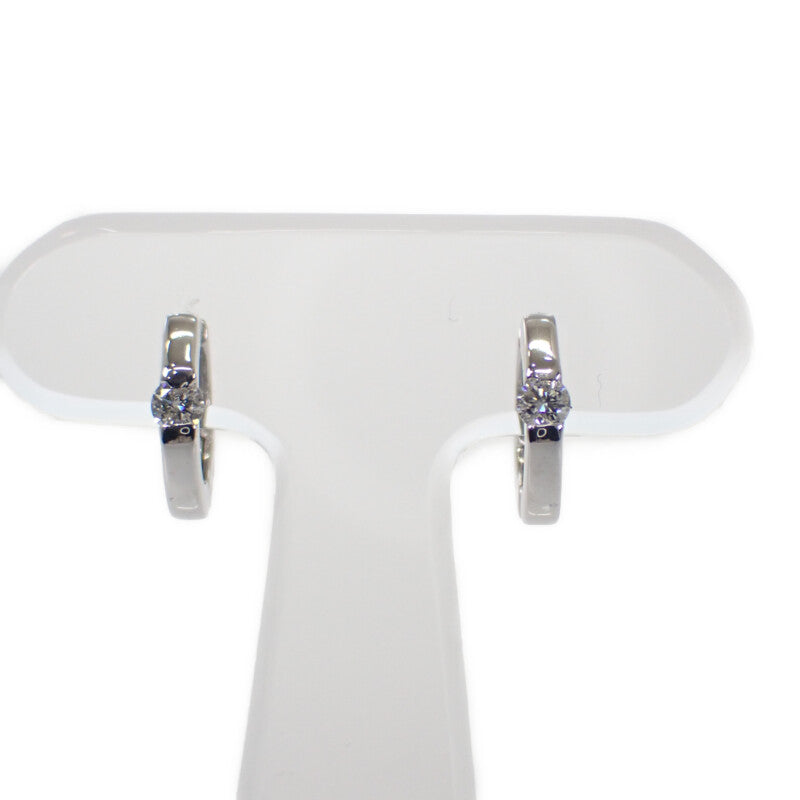 【中古】 K18WG デザインジュエリー フープダイヤモンド ピアス K18ホワイトゴールド ダイヤモンド レディース【Aランク】