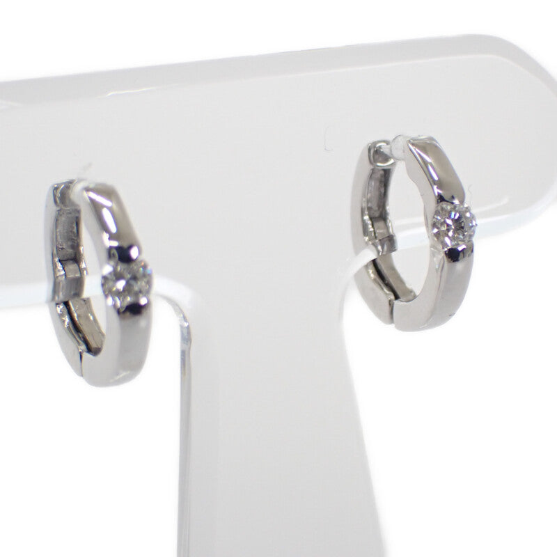 【中古】 K18WG デザインジュエリー フープダイヤモンド ピアス K18ホワイトゴールド ダイヤモンド レディース【Aランク】