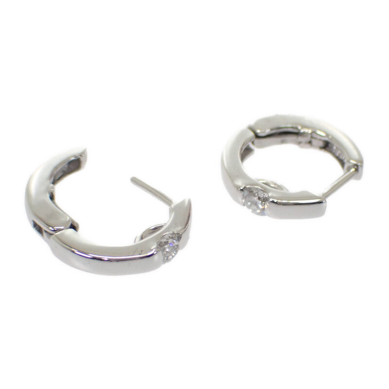 【中古】 K18WG デザインジュエリー フープダイヤモンド ピアス K18ホワイトゴールド ダイヤモンド レディース【Aランク】