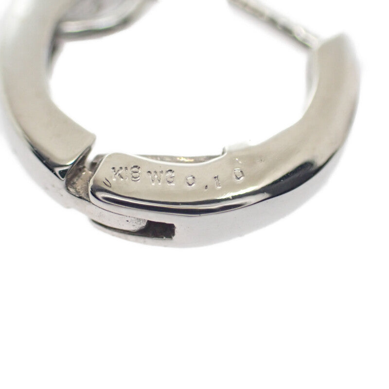 【中古】 K18WG デザインジュエリー フープダイヤモンド ピアス K18ホワイトゴールド ダイヤモンド レディース【Aランク】