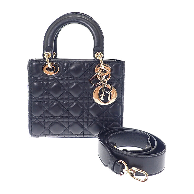 ディオール Dior レディディオール My ABC Dior M0538OCAL_M900 2WAYバッグ ハンドバッグ ショルダーバッグ ラムスキン ブラック ゴールド金具 レディース【中古】【ABランク】