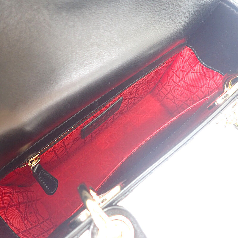 ディオール Dior レディディオール My ABC Dior M0538OCAL_M900 2WAYバッグ ハンドバッグ ショルダーバッグ ラムスキン ブラック ゴールド金具 レディース【中古】【ABランク】