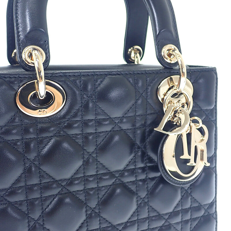 ディオール Dior レディディオール My ABC Dior M0538OCAL_M900 2WAYバッグ ハンドバッグ ショルダーバッグ ラムスキン ブラック ゴールド金具 レディース【中古】【ABランク】