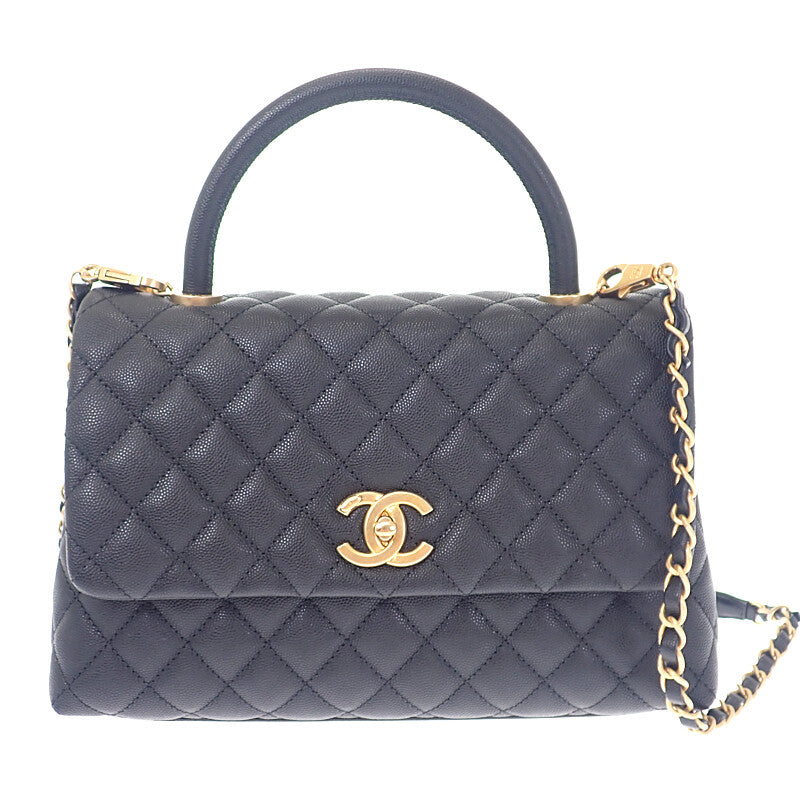 シャネル CHANEL ココハンドル29 トップハンドル ラージ A92991B0506894305 2WAYバッグ ハンドバッグ ショルダーバッグ キャビアスキン ブラック ゴールド金具 レディース【中古】【Aランク】