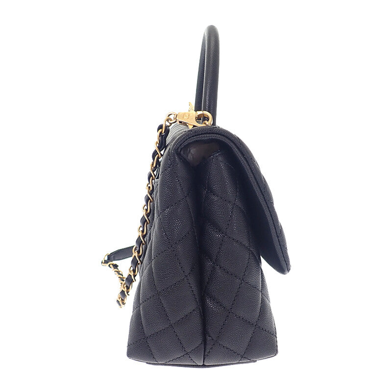 シャネル CHANEL ココハンドル29 トップハンドル ラージ A92991B0506894305 2WAYバッグ ハンドバッグ ショルダーバッグ キャビアスキン ブラック ゴールド金具 レディース【中古】【Aランク】
