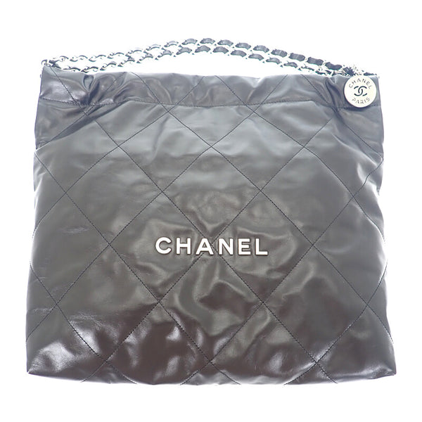 シャネル CHANEL 22 スモール AS3260B1905794305 ハンドバッグ シャイニーカーフスキン ブラック シルバー金具 レディース【中古】【SAランク】