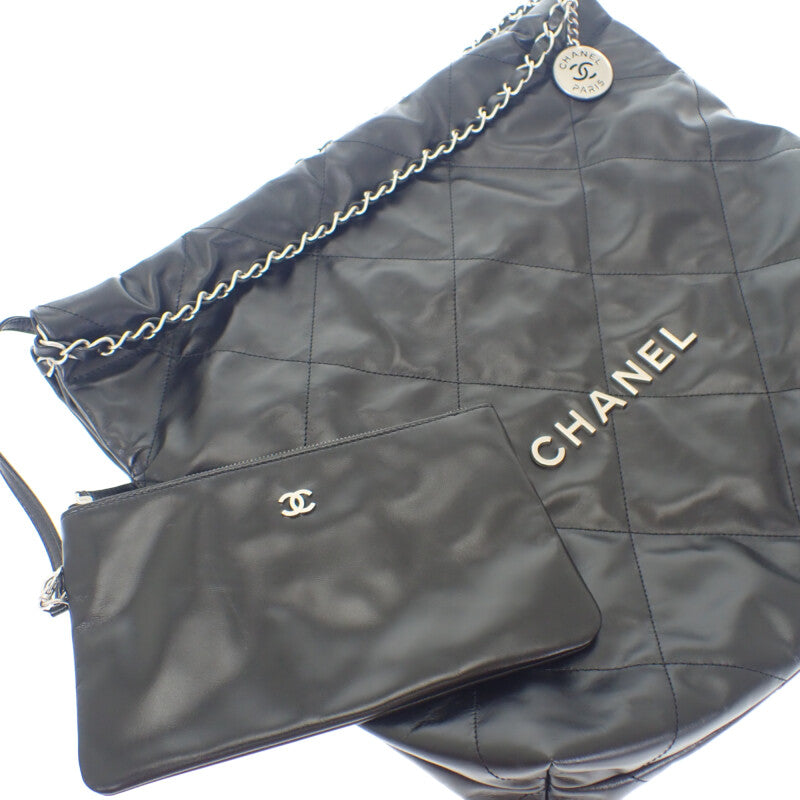 シャネル CHANEL 22 スモール AS3260B1905794305 ハンドバッグ シャイニーカーフスキン ブラック シルバー金具 レディース【中古】【SAランク】
