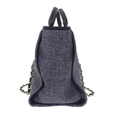 シャネル CHANEL ドーヴィルGM ラージ A66941 2WAYバッグ ショルダーバッグ ラフィア レザー ネイビー ゴールド金具 レディース【中古】【Aランク】