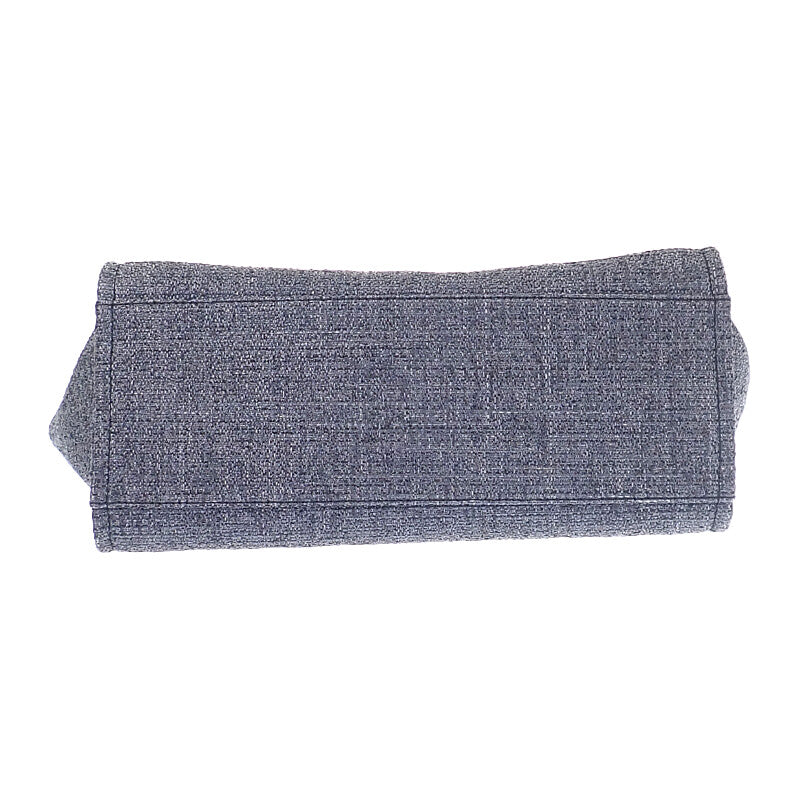 シャネル CHANEL ドーヴィルGM ラージ A66941 2WAYバッグ ショルダーバッグ ラフィア レザー ネイビー ゴールド金具 レディース【中古】【Aランク】