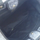 シャネル CHANEL ドーヴィルGM ラージ A66941 2WAYバッグ ショルダーバッグ ラフィア レザー ネイビー ゴールド金具 レディース【中古】【Aランク】