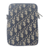 ディオール Dior メッセンジャーポーチ オブリーク ジャガード 2ESBC265YSE-H05E ショルダーバッグ キャンバス レザー ネイビー ベージュ レディース メンズ【中古】【Aランク】