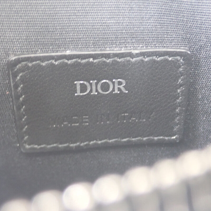 ディオール Dior メッセンジャーポーチ オブリーク ジャガード 2ESBC265YSE-H05E ショルダーバッグ キャンバス レザー ネイビー ベージュ レディース メンズ【中古】【Aランク】