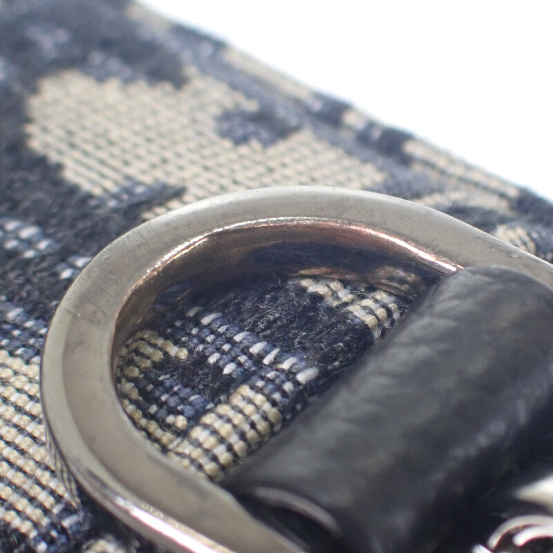 ディオール Dior メッセンジャーポーチ オブリーク ジャガード 2ESBC265YSE-H05E ショルダーバッグ キャンバス レザー ネイビー ベージュ レディース メンズ【中古】【Aランク】