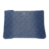シャネル CHANEL ココマーク クラッチバッグ デニム ブルー シルバー金具 レディース メンズ ユニセックス【中古】【Aランク】