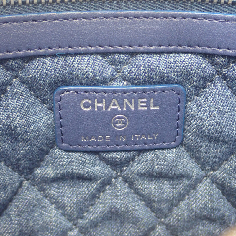 シャネル CHANEL ココマーク クラッチバッグ デニム ブルー シルバー金具 レディース メンズ ユニセックス【中古】【Aランク】