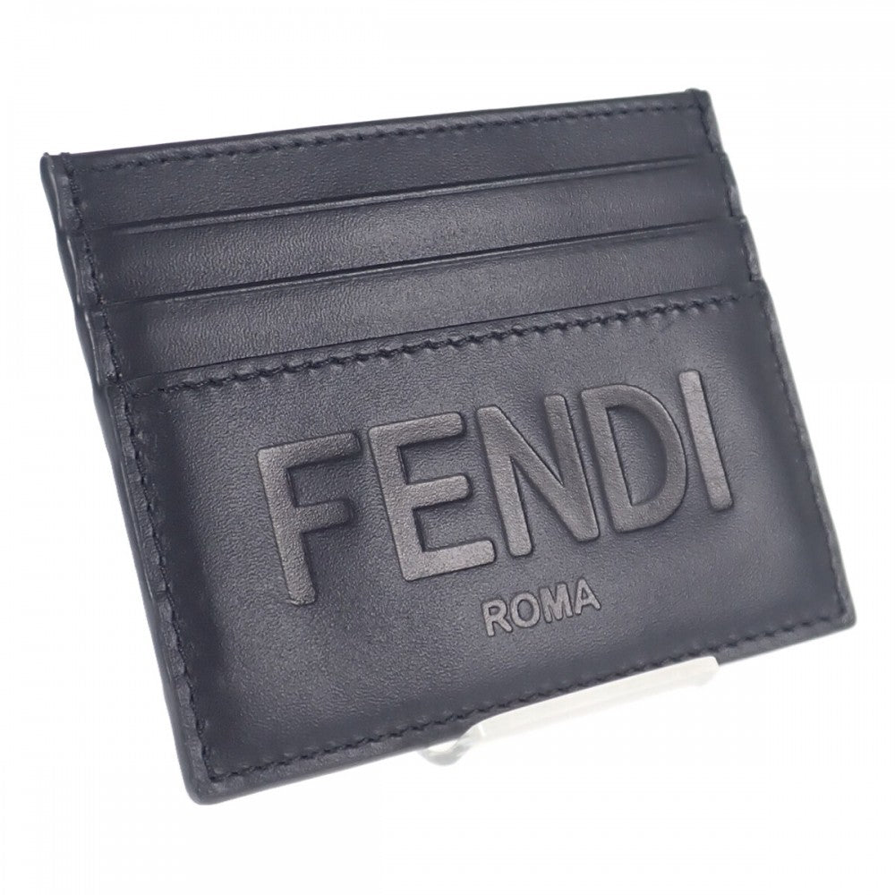 【ABランク】フェンディ FENDI ロゴ カード入れ 7M0164 AFCL F0GXN カードケース カーフ ブラック レディース【ISEYA】