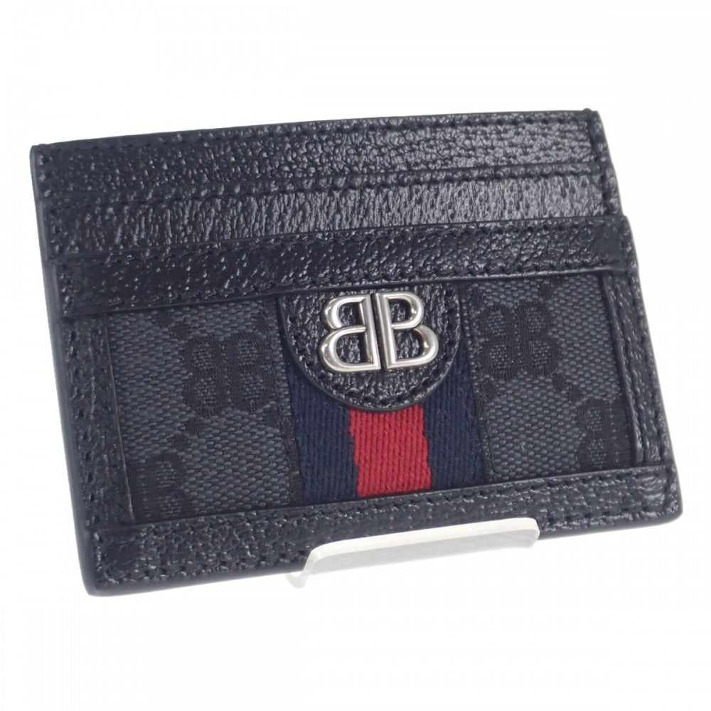 【中古】グッチ GUCCIバレンシアガ ハッカープロジェクト 680386_2103X カードケース ポリウレタン レザー ブラック メンズ レディース【Aランク】