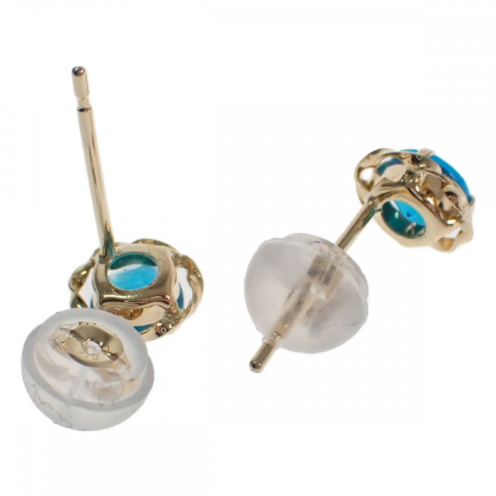 【中古】 デザイン ジュエリー ピアス K18イエローゴールド アパタイト レディース【Nランク】