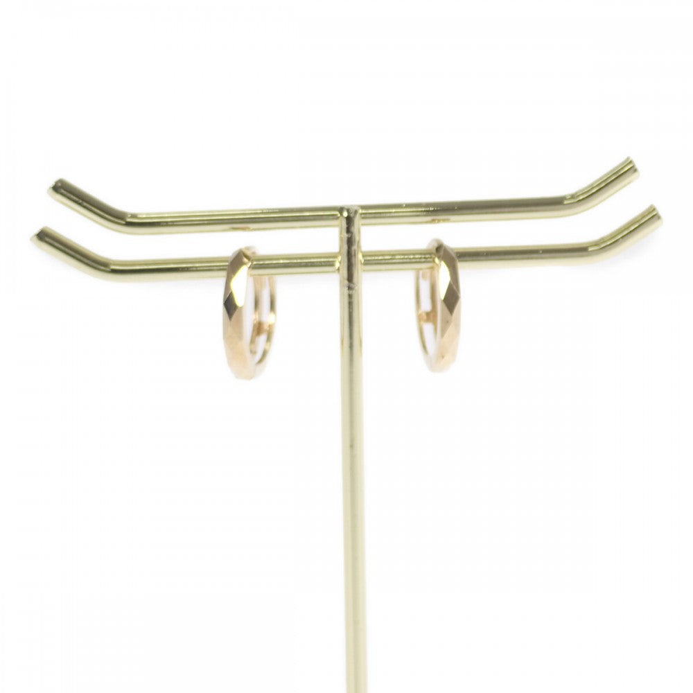 【中古】 デザイン ジュエリー フープ ピアス K18イエローゴールド レディース【Nランク】