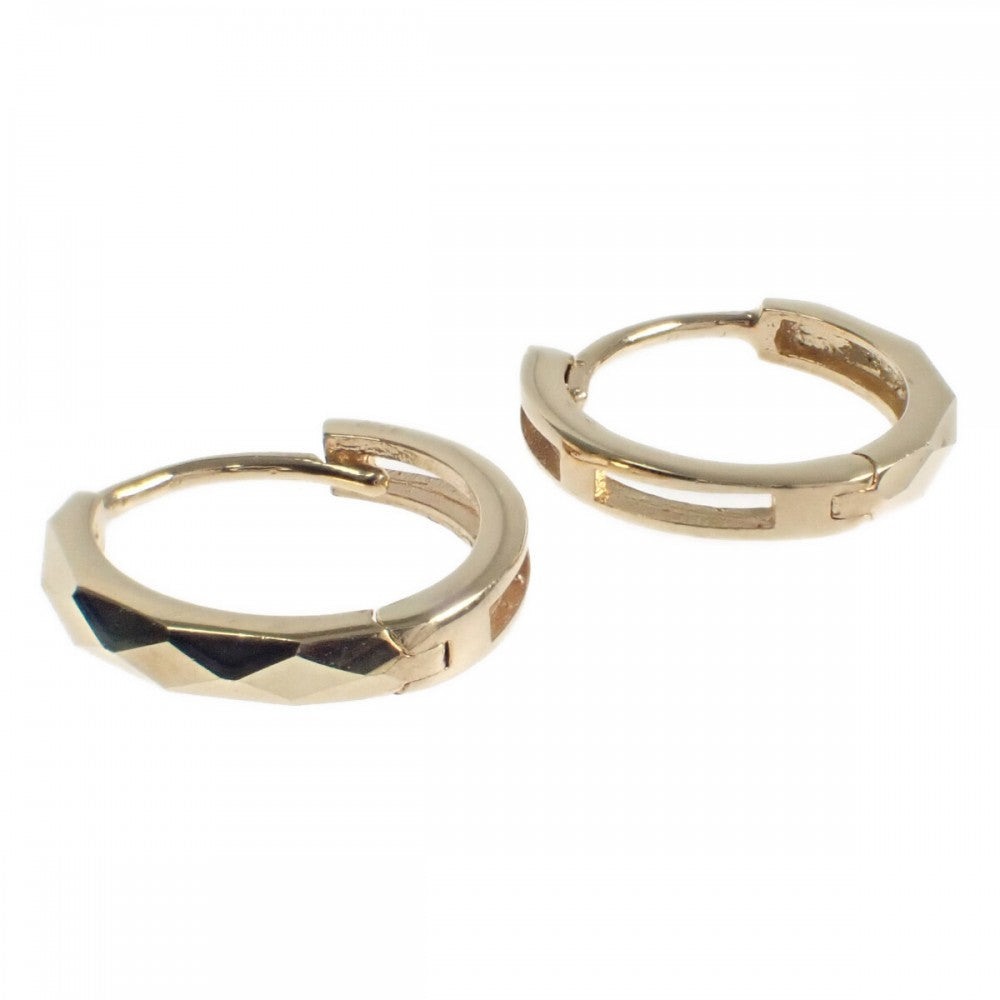 【中古】 デザイン ジュエリー フープ ピアス K18イエローゴールド レディース【Nランク】