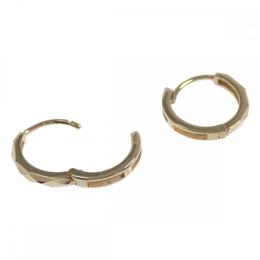 【中古】 デザイン ジュエリー フープ ピアス K18イエローゴールド レディース【Nランク】