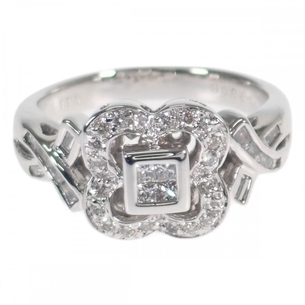 デザイン ジュエリー フラワー モチーフ リング K18ホワイトゴールド ダイヤモンド ダイヤモンド レディース【中古】【Aランク】