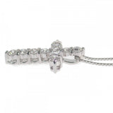 【中古】 クロス デザイン ジュエリー ネックレス K18ホワイトゴールド ダイヤモンド レディース【Aランク】