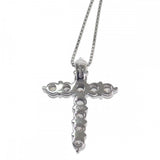 【中古】 クロス デザイン ジュエリー ネックレス K18ホワイトゴールド ダイヤモンド レディース【Aランク】