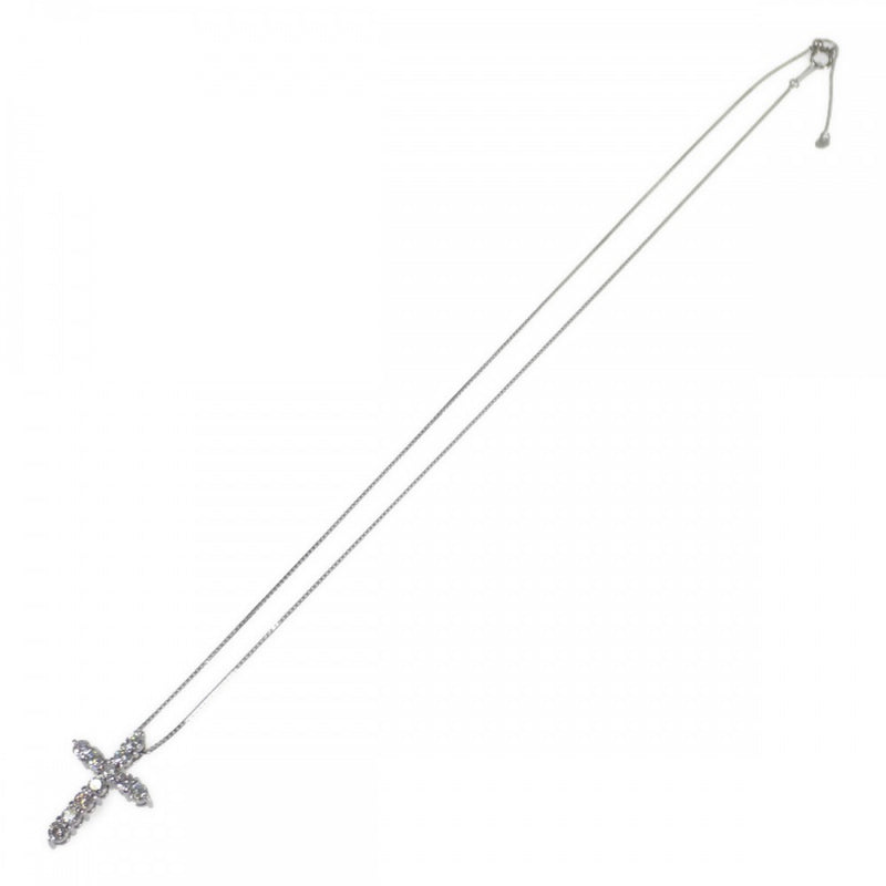 【中古】 クロス デザイン ジュエリー ネックレス K18ホワイトゴールド ダイヤモンド レディース【Aランク】