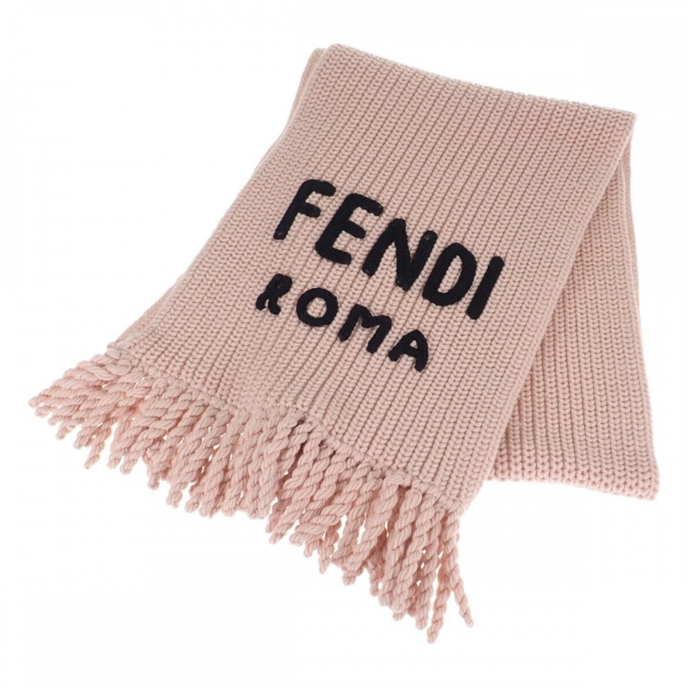 【中古】フェンディ FENDI ロゴ 2020FENDI ROMA FXT325AEOMF1DC3 マフラー ウール ピンク レディース【Aランク】