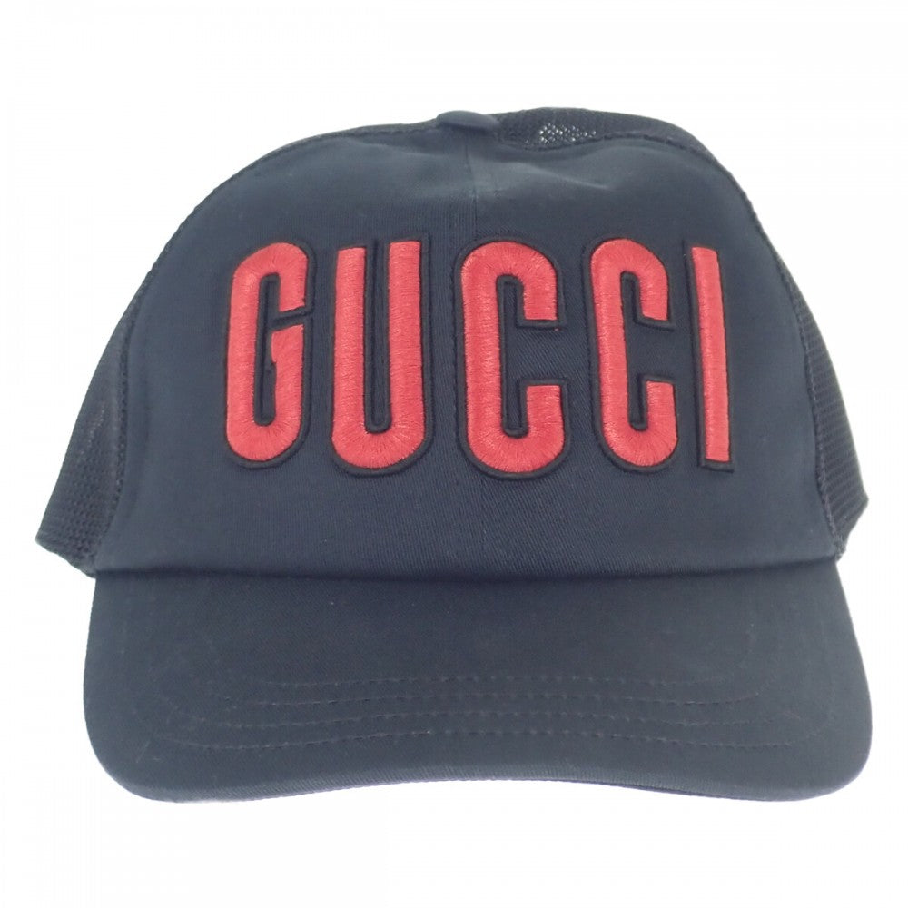 グッチ GUCCI パッチ付きベースボール 701324 4HAOY 1060 キャップ コットン ブラック メンズ レディース【中古】【Aランク】