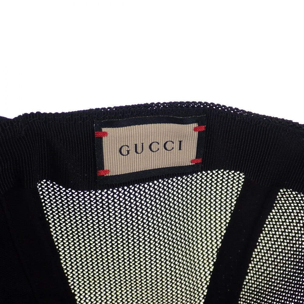 グッチ GUCCI パッチ付きベースボール 701324 4HAOY 1060 キャップ コットン ブラック メンズ レディース【中古】【Aランク】