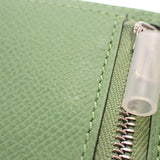 エルメス HERMES ベアンコンパクト 二つ折り財布 ヴォーエプソン グリーン シルバー金具 レディース メンズ【中古】【Aランク】