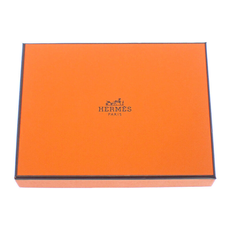 エルメス HERMES ベアンコンパクト 二つ折り財布 ヴォーエプソン グリーン シルバー金具 レディース メンズ【中古】【Aランク】