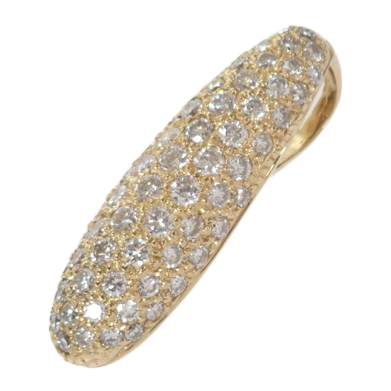 【中古】 K18 デザインジュエリー パヴェ ペンダントトップ K18イエローゴールド ダイヤモンド レディース【Aランク】