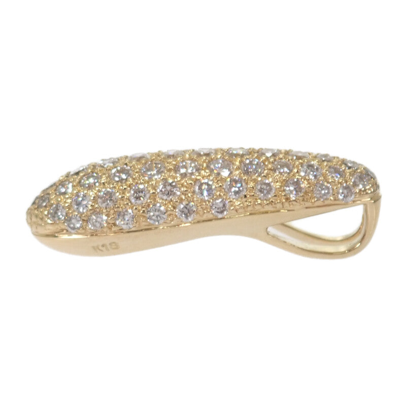 デザインジュエリー パヴェ ペンダントトップ K18イエローゴールド ダイヤモンド レディース【中古】【Aランク】