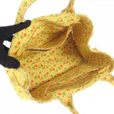 プラダ PRADA カナパ ヤシの木柄 ミニ 1BG439 2WAYバッグ ハンドバッグ  ショルダーバッグ コットン イエロー ゴールド金具 レディース【中古】【ABランク】