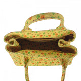 プラダ PRADA カナパ ヤシの木柄 ミニ 1BG439 2WAYバッグ ハンドバッグ  ショルダーバッグ コットン イエロー ゴールド金具 レディース【中古】【ABランク】